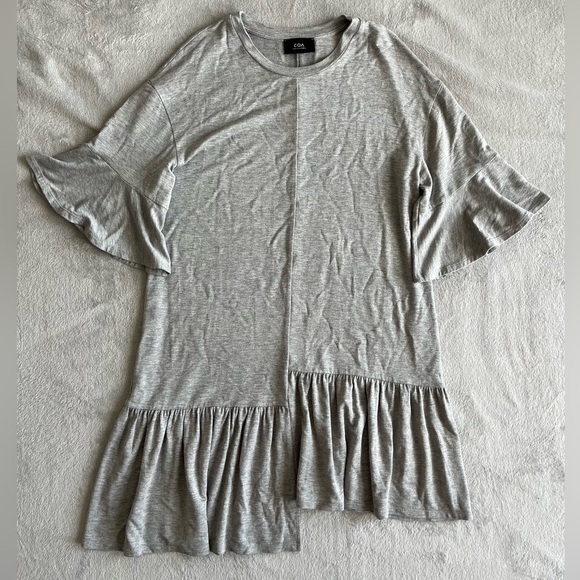 Anthropologie Dresses & Skirts - COA Los Angeles anthropologie grey jersey ruffle tunic shift dress size M/L